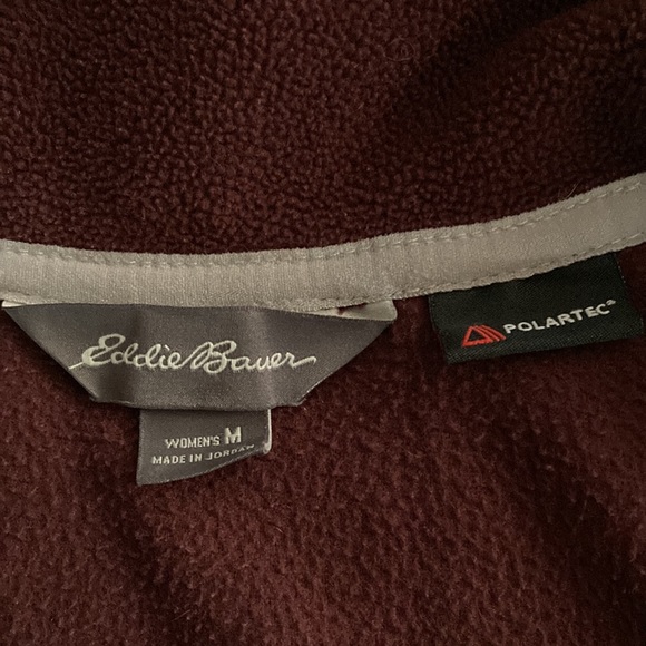 Eddie Bauer; Polartec Fleece Jacket; Burgundy; - Picture 3 of 5